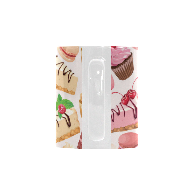 Cake cupcake sweets pattern Classical White Mug (Fulfilled In US)