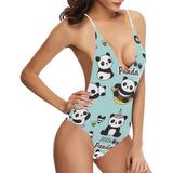 Cute baby panda pattern Women's One-Piece Swimsuit