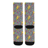 Cute yellow monkey leaves pattern Crew Socks