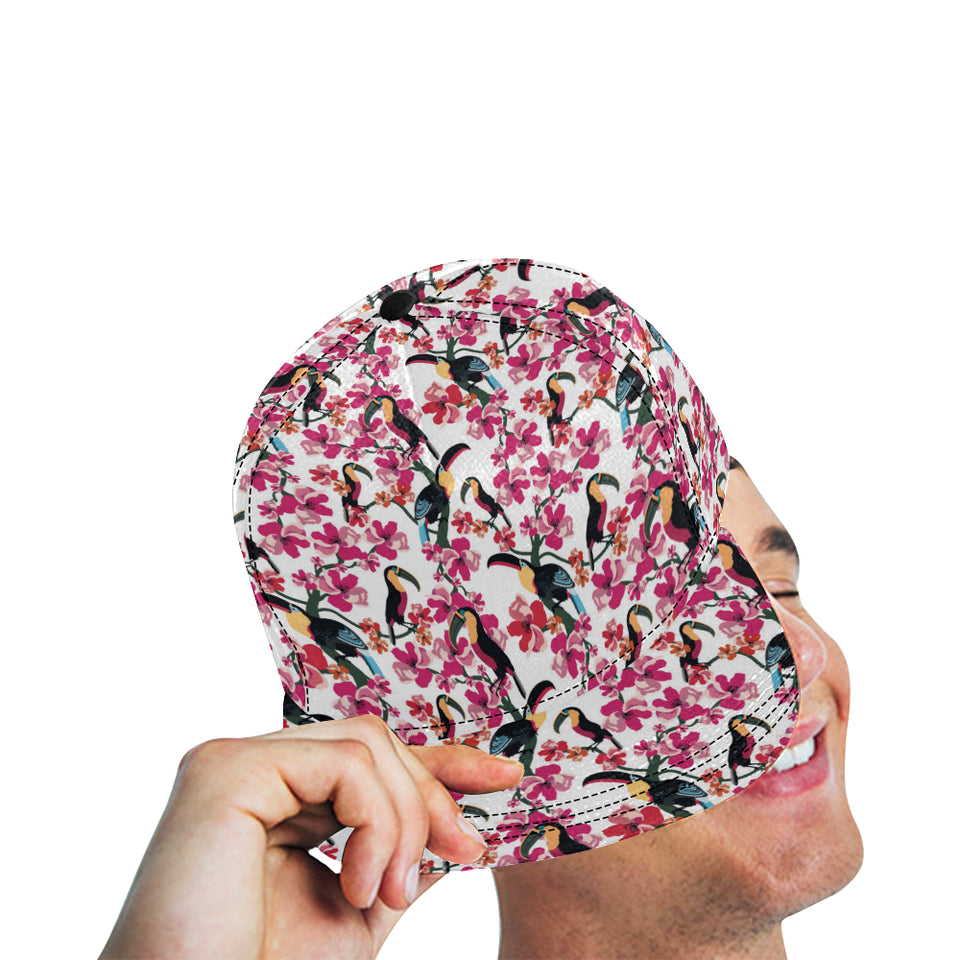 Toucan flower design pattern All Over Print Snapback Cap