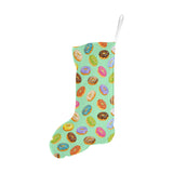 Colorful donut pattern green background Christmas Stocking