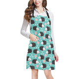 Hedgehog Pattern Print Design 03 All Over Print Adjustable Apron