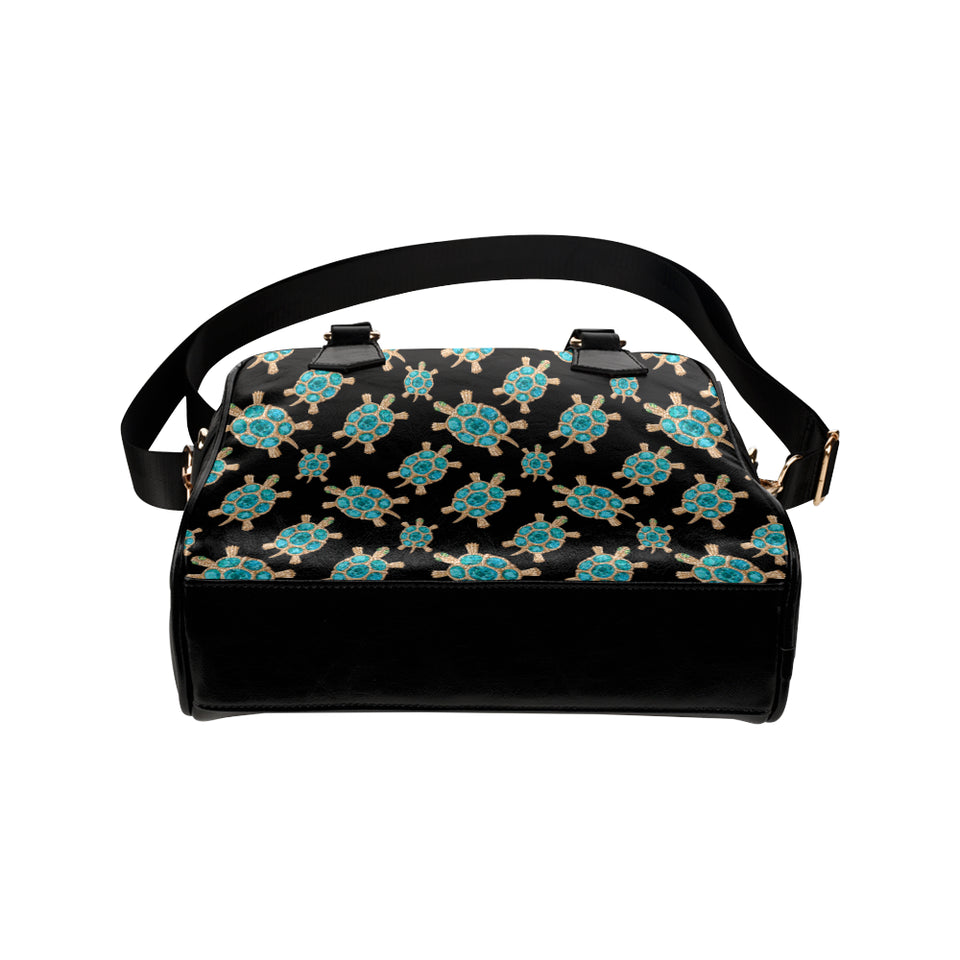 Sea turtle blue stone pattern Shoulder Handbag