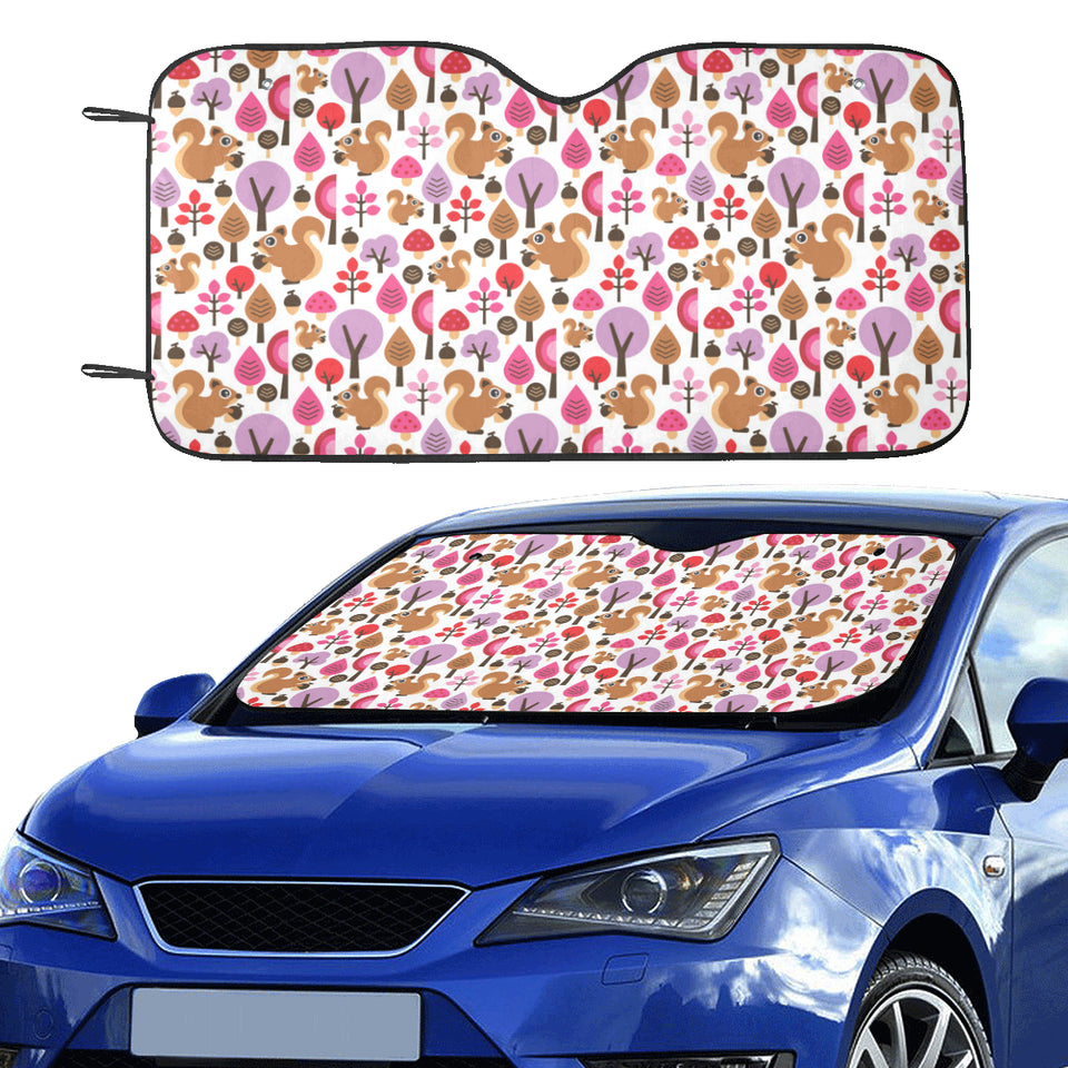 Squirrel Pattern Print Design 02 Car Sun Shade