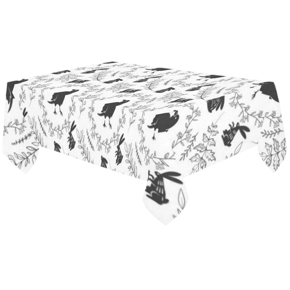 Crows floral wreath rabbit pattern Tablecloth