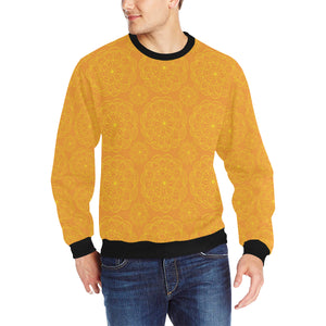 Orange traditional indian element pattern Men's Crew Neck Sweatshirt