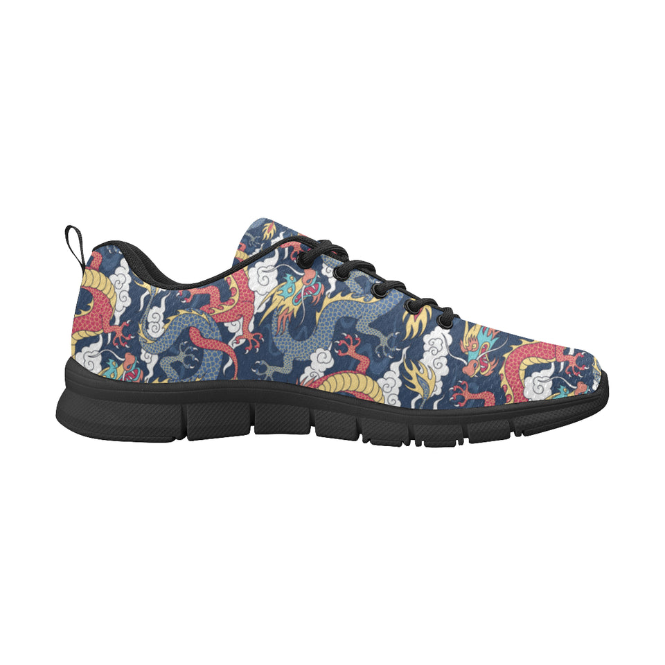 Blue red dragon cloud pattern Women's Sneaker Shoes