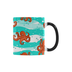 Octopuses sea wave background Morphing Mug Heat Changing Mug