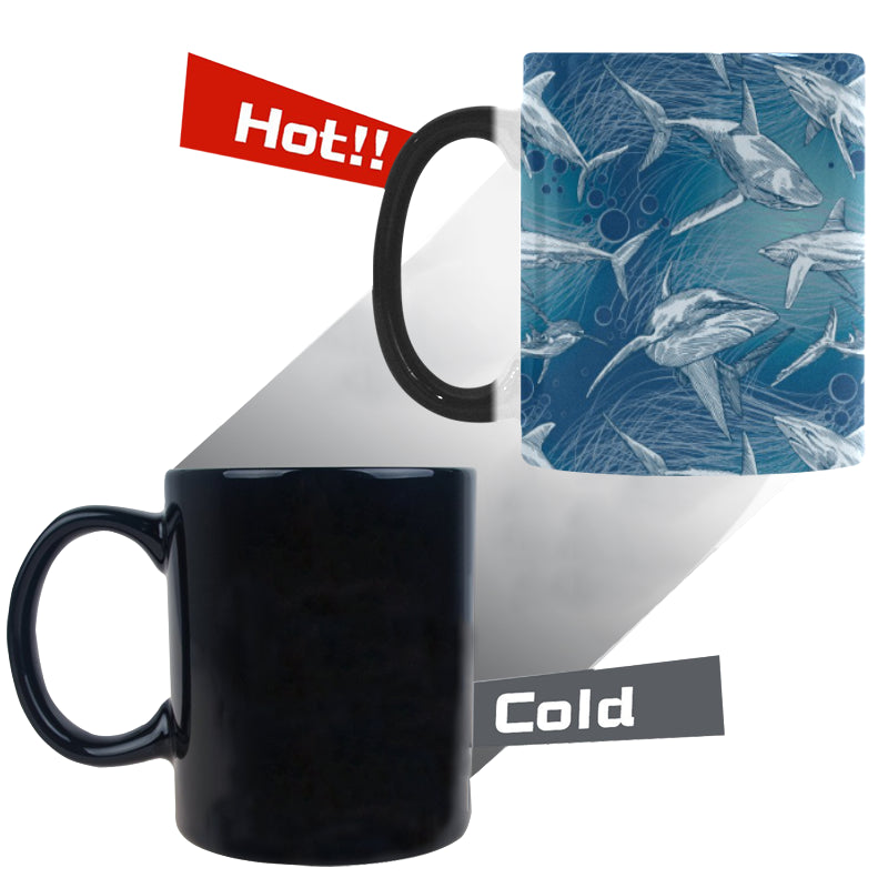 Shark hand drawn Morphing Mug Heat Changing Mug