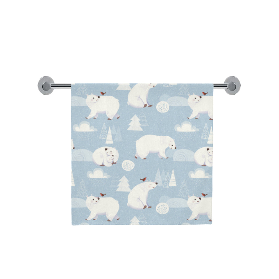 Cute polar bears Christmas decoration pattern Bath Towel