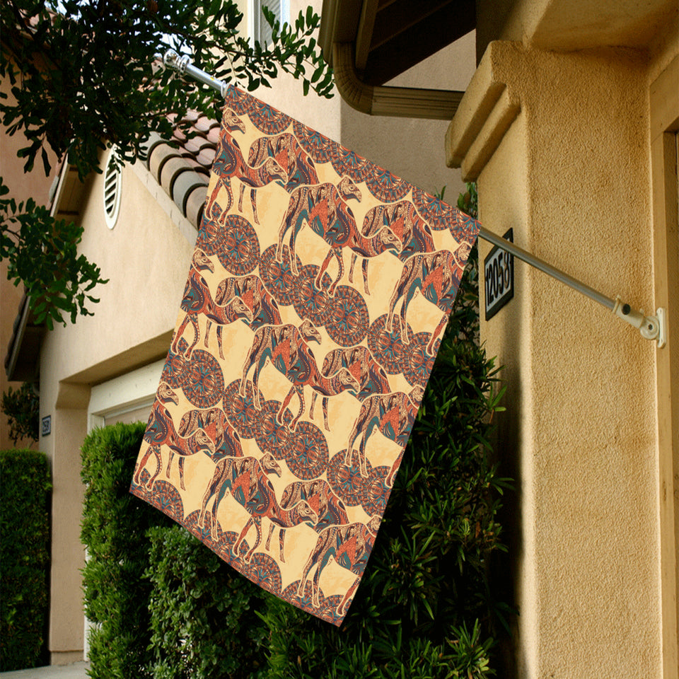 Camel polynesian tribal design pattern House Flag Garden Flag