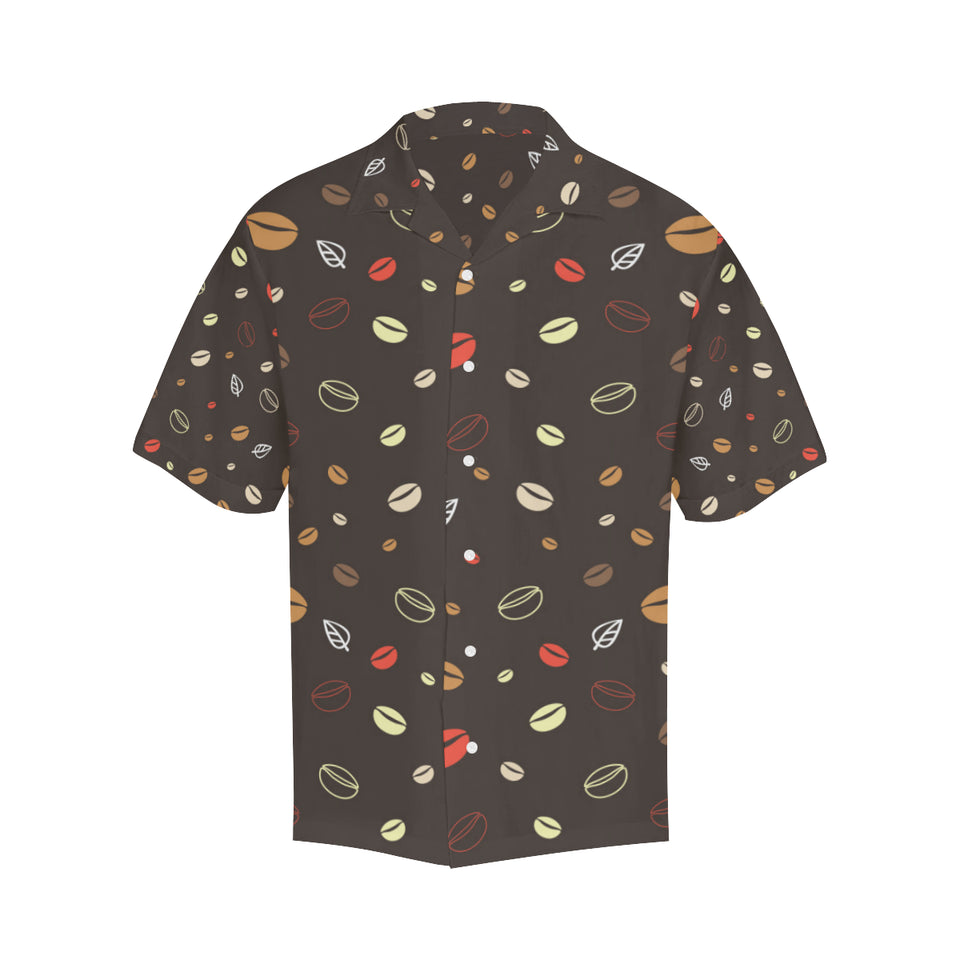 Coffee bean leave pattern Men's All Over Print Hawaiian Shirt