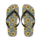 sunflowers ribbon background Unisex Flip Flops