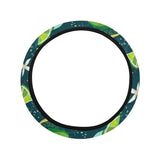 Lime ice flower pattern Car Steering Wheel Cover