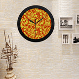 Fire flame design pattern Elegant Black Wall Clock