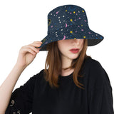 space pattern with planets, comets, constellations Unisex Bucket Hat