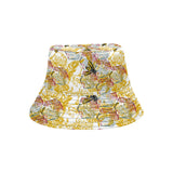 Cool Bee honeycomb leaves pattern Unisex Bucket Hat