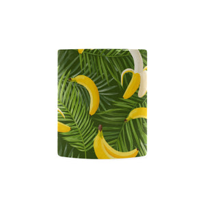 Banana Palm Leaves pattern Classical White Mug (Fulfilled In US)