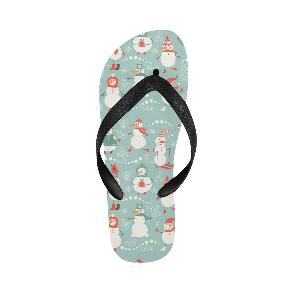 Cute snowman pattern Unisex Flip Flops