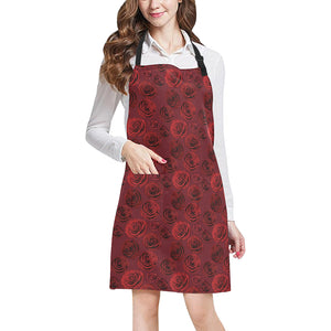 Rose Pattern Print Design 03 All Over Print Adjustable Apron