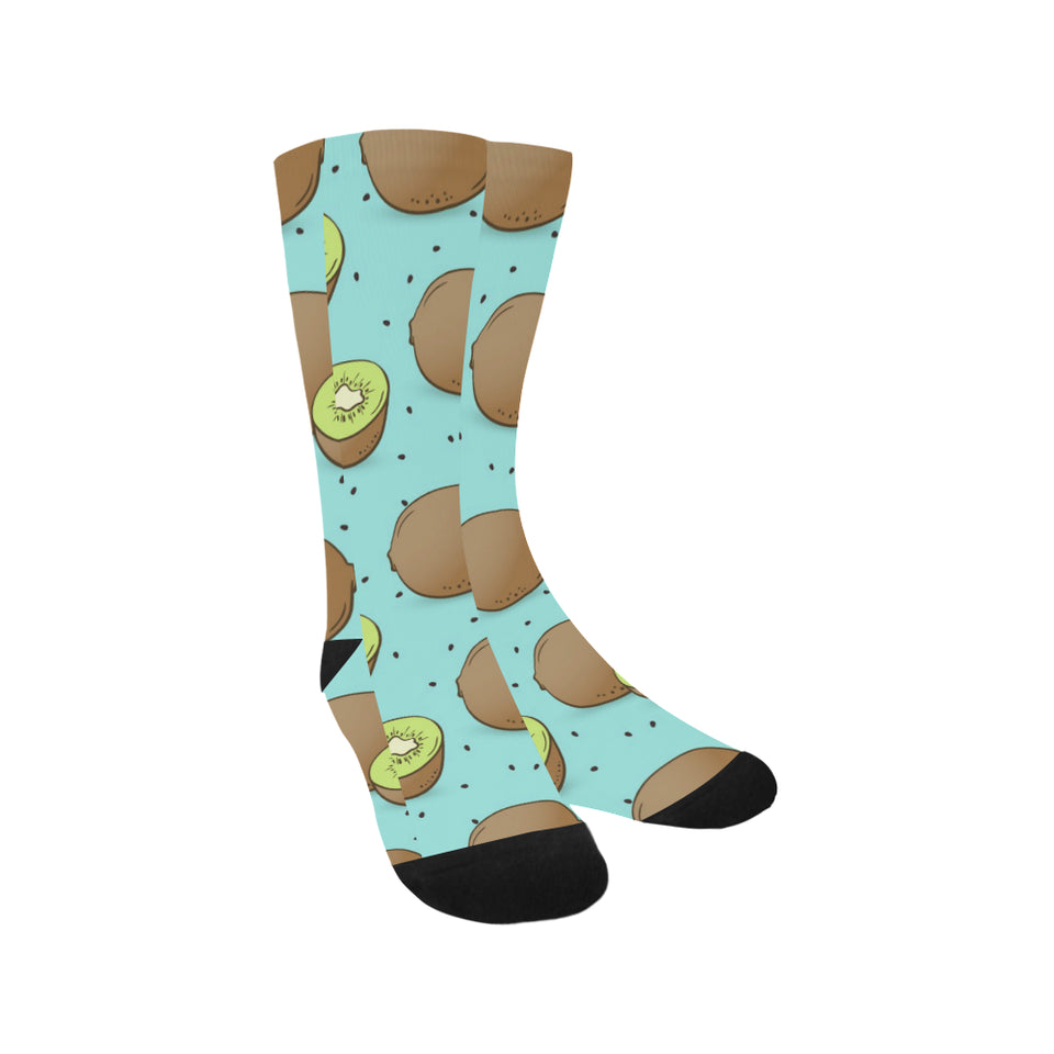Kiwi blue background Crew Socks