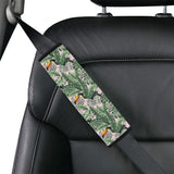 Toucan tropical green jungle palm pattern Car Seat Belt Cover