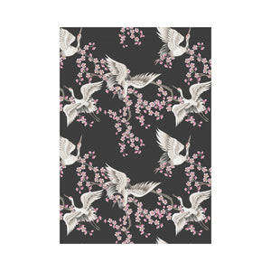 Japanese crane pink sakura pattern House Flag Garden Flag