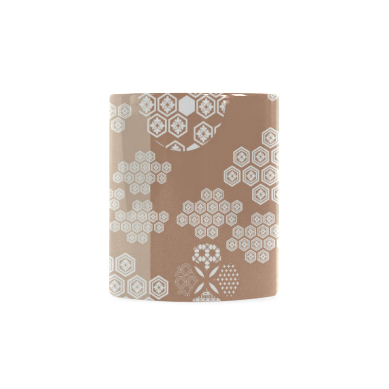 Beautiful hexagon japanese  pattern Classical White Mug (Fulfilled In US)