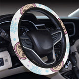 Cute pug hat rabbit costume pattern Car Steering Wheel Cover