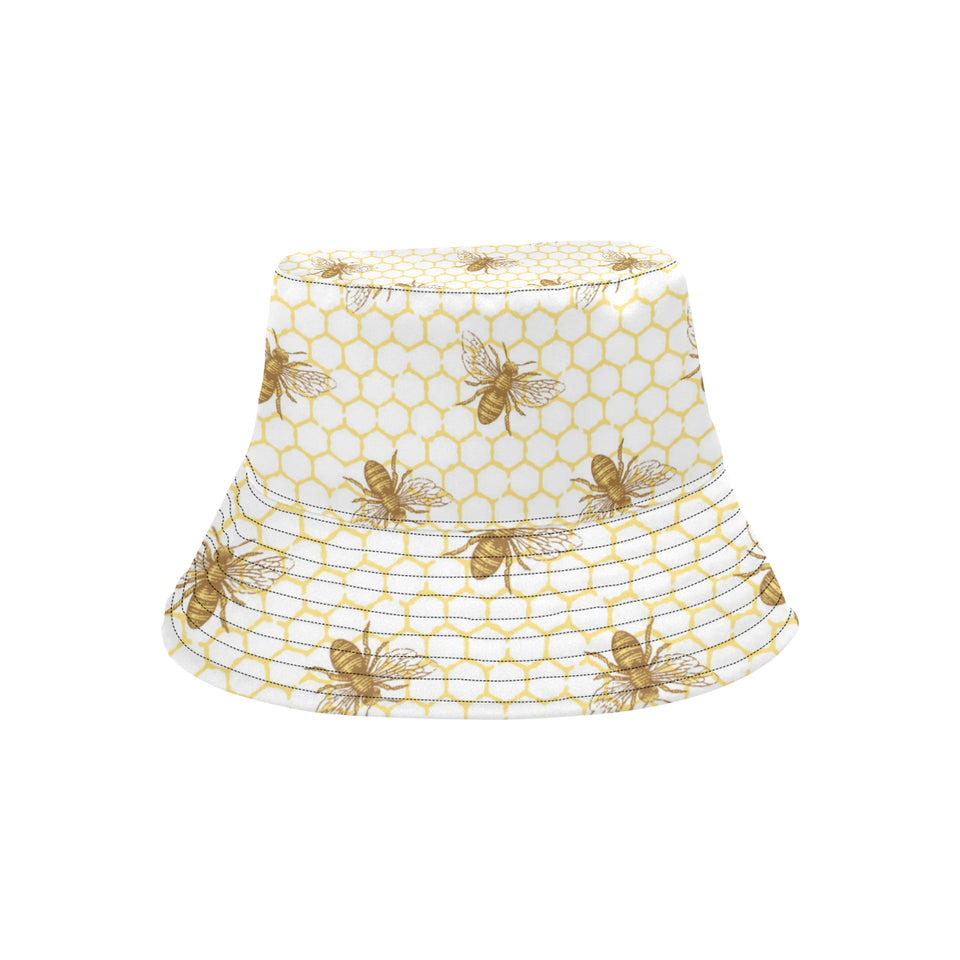Bee honeycomb seamless design pattern Unisex Bucket Hat