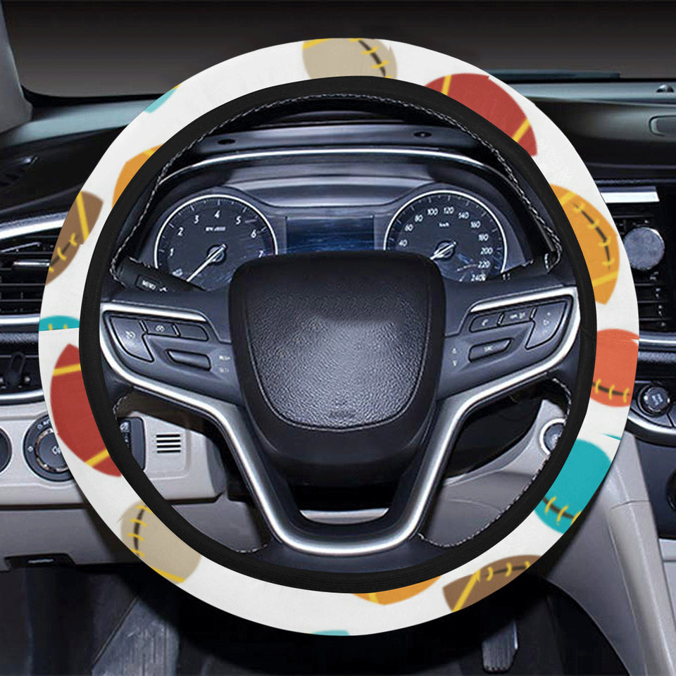 Colorful american football ball pattern Car Steering Wheel Cover