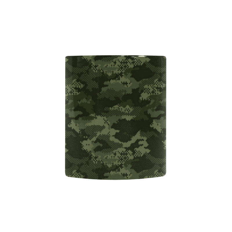 Digital Green camouflage pattern Morphing Mug Heat Changing Mug