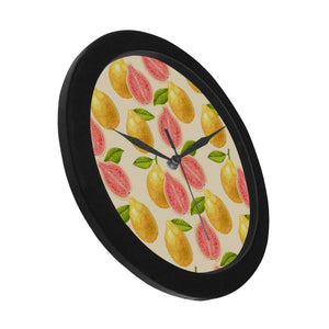 Beautiful guava pattern Elegant Black Wall Clock