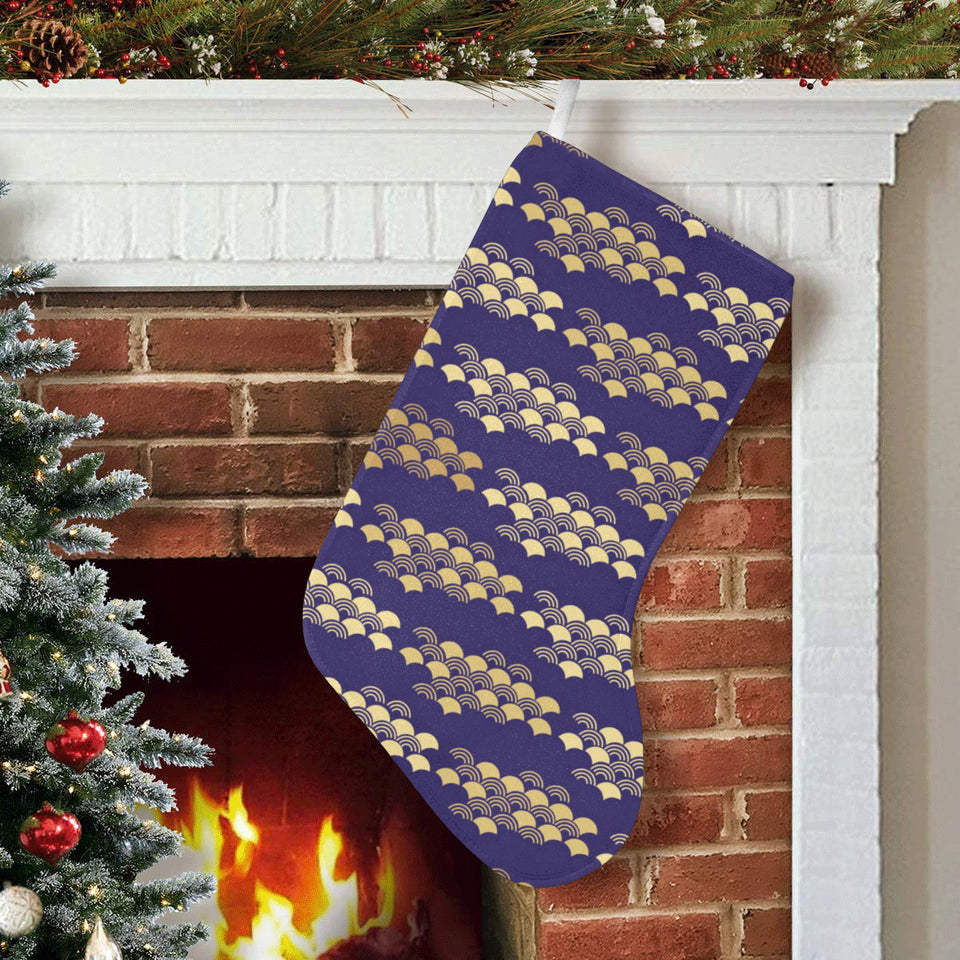Beautiful japanese fan pattern Christmas Stocking