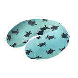 Sea turtle with blue ocean backgroud U-Shaped Travel Neck Pillow