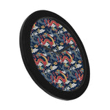 Blue red dragon cloud pattern Elegant Black Wall Clock