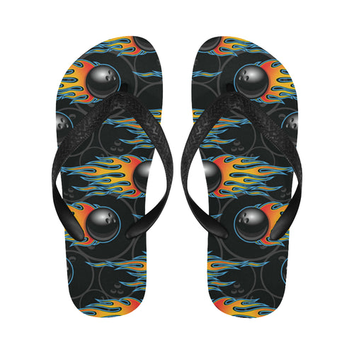 Bowling balls flame pattern Unisex Flip Flops