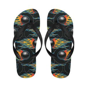 Bowling balls flame pattern Unisex Flip Flops