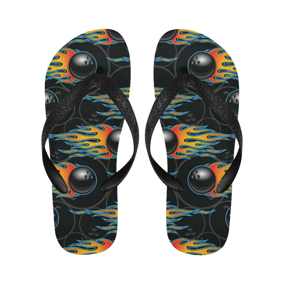 Bowling balls flame pattern Unisex Flip Flops