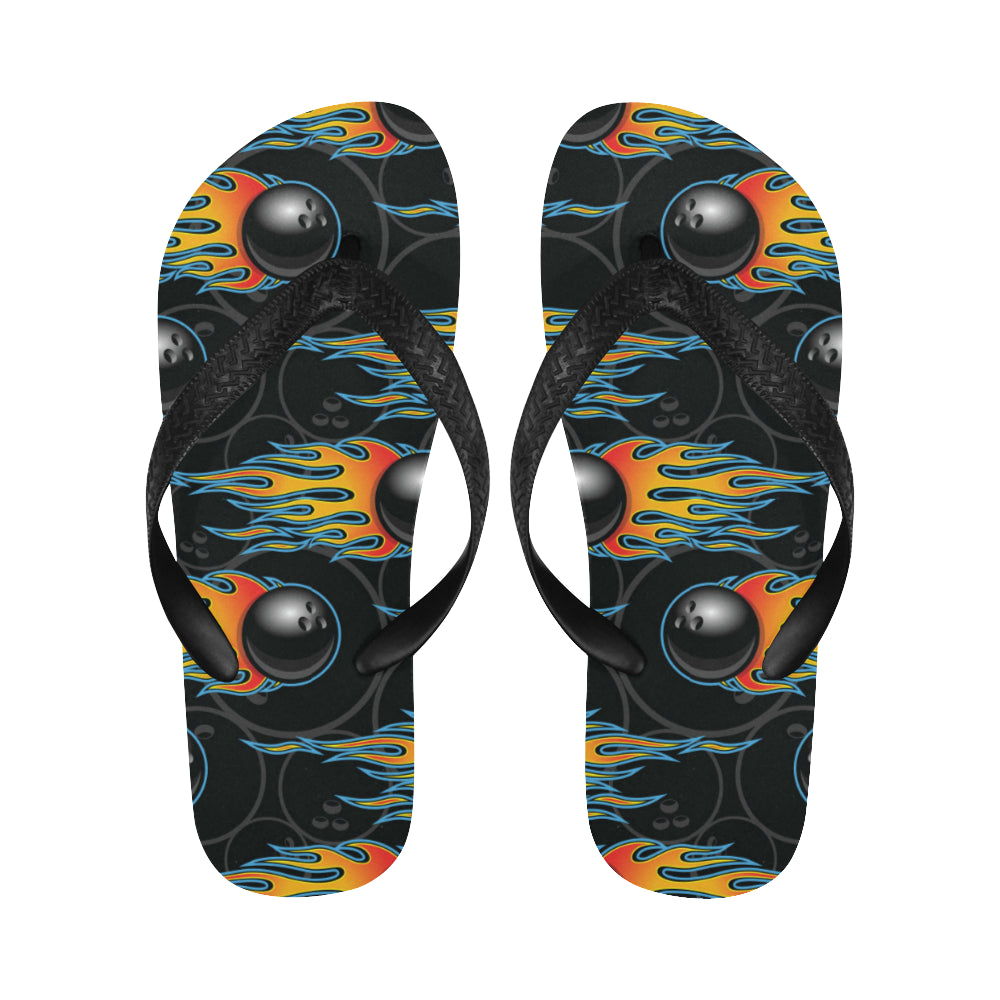 Bowling balls flame pattern Unisex Flip Flops