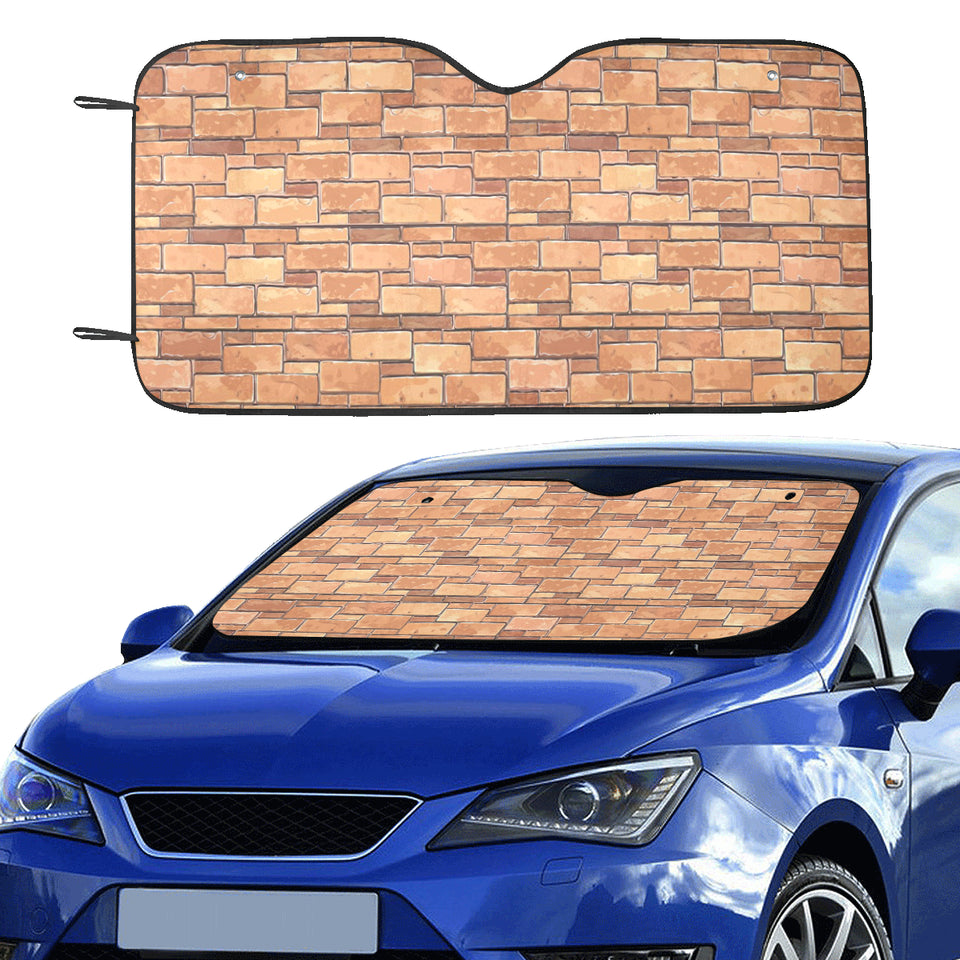 Brick Printed Pattern Print Design 04 Car Sun Shade