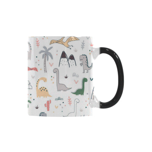 Cute cartoon dinosaurs tree pattern Morphing Mug Heat Changing Mug