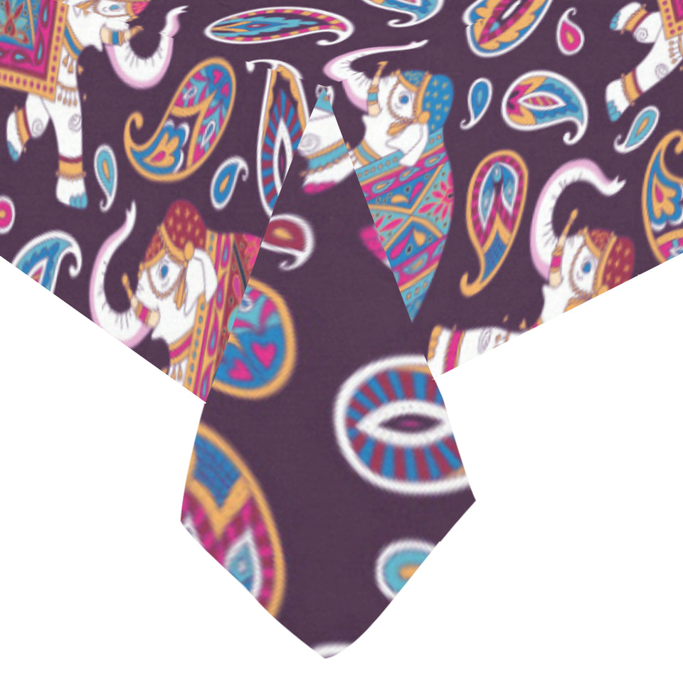 Elephant indian style ornament pattern Tablecloth