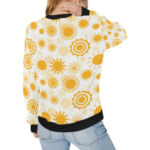 Sun design pattern Women's Crew Neck Sweatshirt