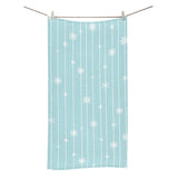 Snowflake pattern blue stripe background Bath Towel