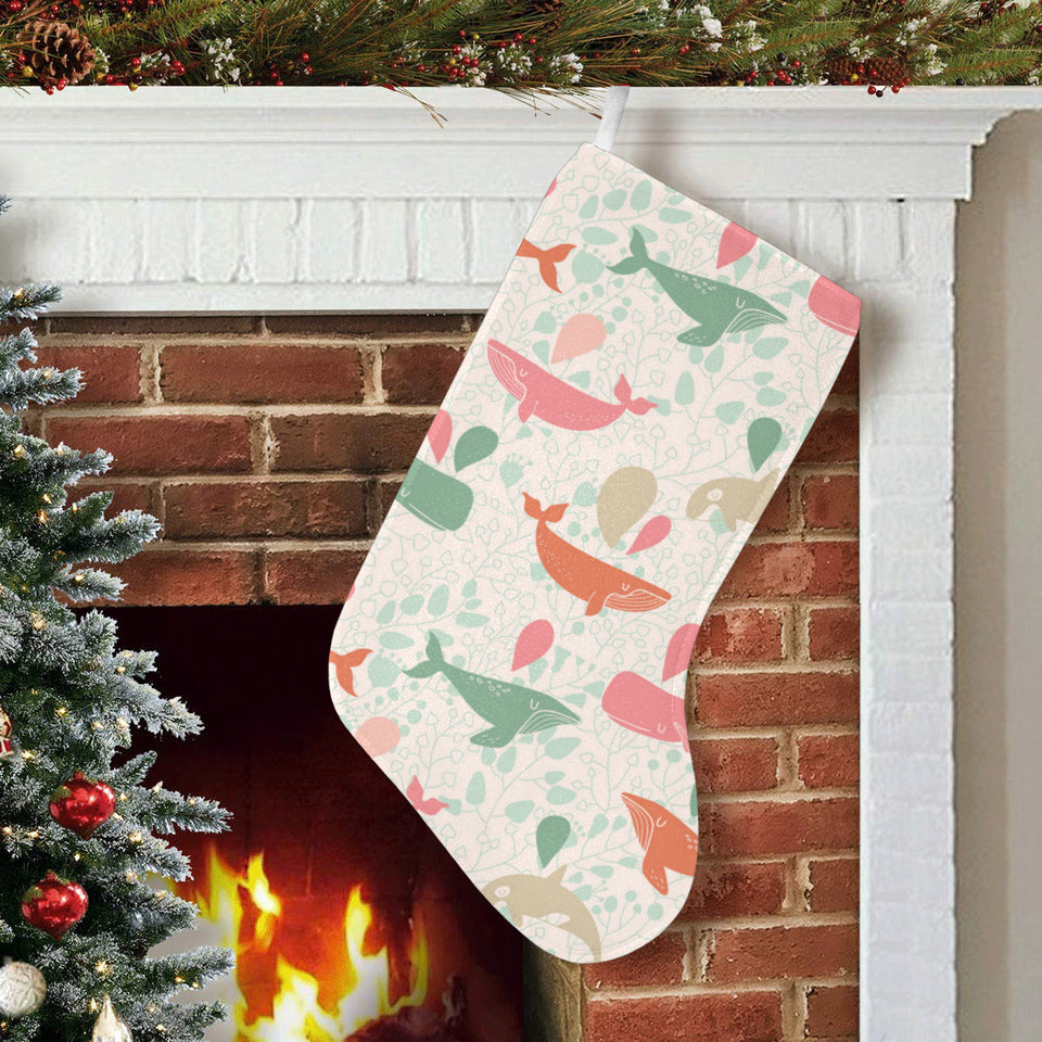 Cute whale pattern Christmas Stocking
