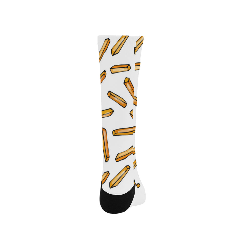 French fries potato pattern Crew Socks