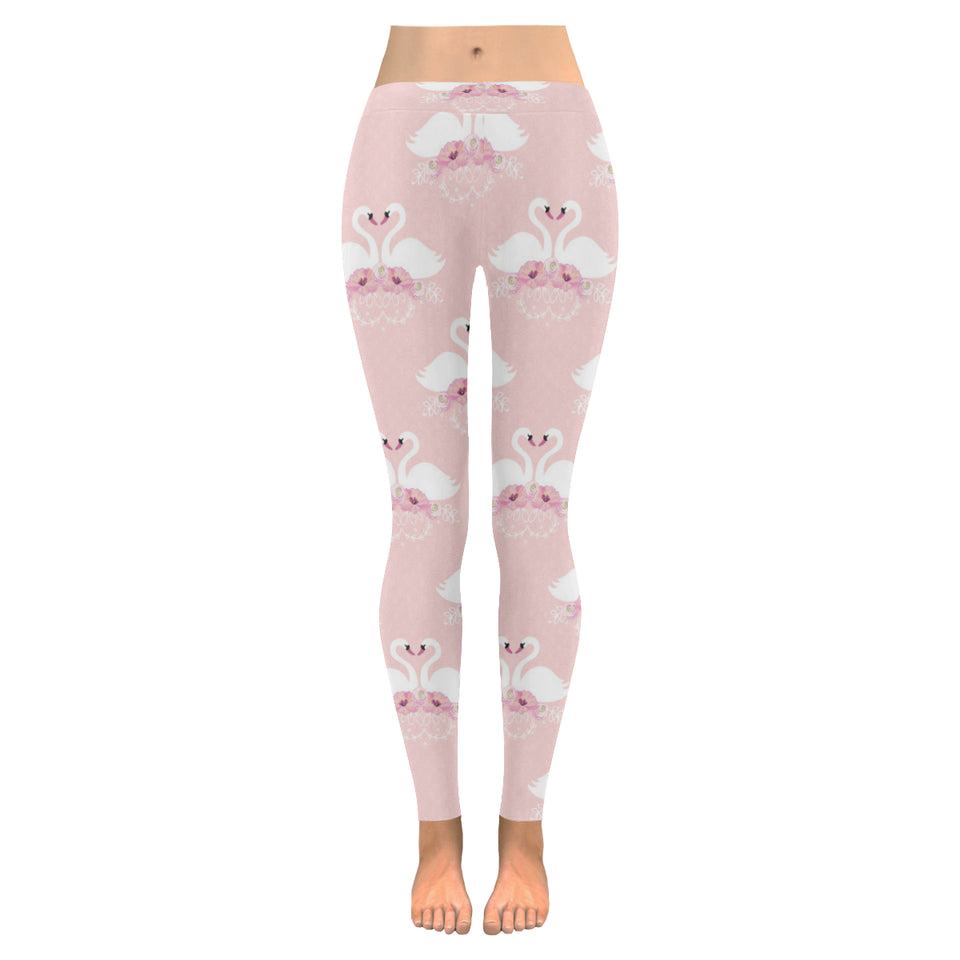 White swan and flower love pattern Women's Legging Fulfilled In US