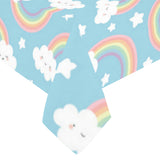 Cute rainbow clound star pattern blue background Tablecloth