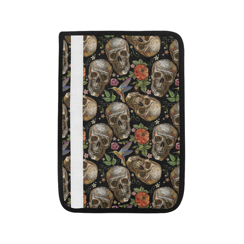 Skull rose humming bird flower pattern Car Seat Belt Cover